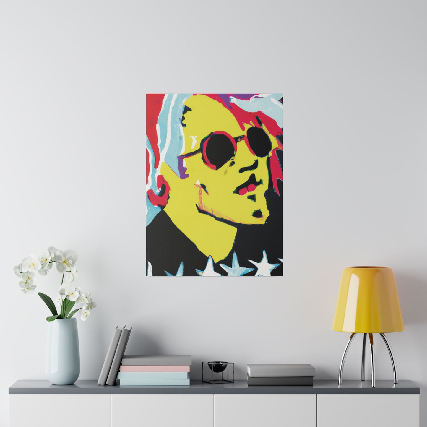 6475K - Rockstar Painting Print | Face | Abstract | Poster | Home Decor | Wall Art | Music Art | Canvas