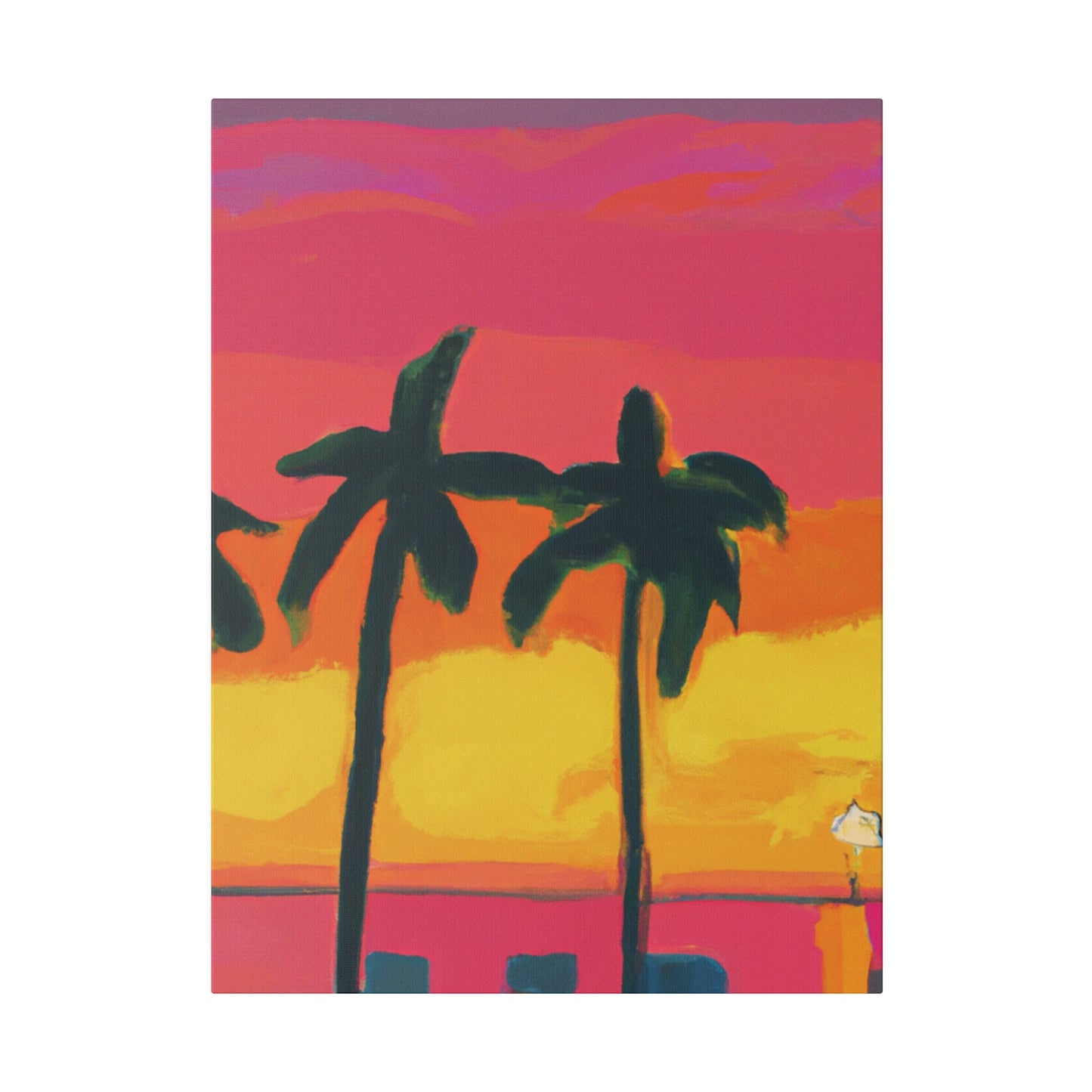 9642Q - Miami Beach Sunset Painting Print | Miami | Beach | Sunset | Poster | Home Decor | Wall Art | Canvas