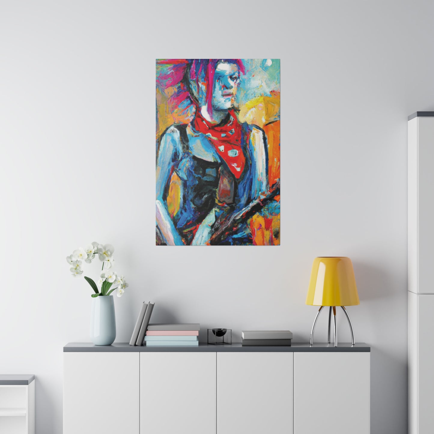 7372P - Rockstar Oil Painting Style Print | Poster | Home Decor | Wall Art | Music Art | Canvas