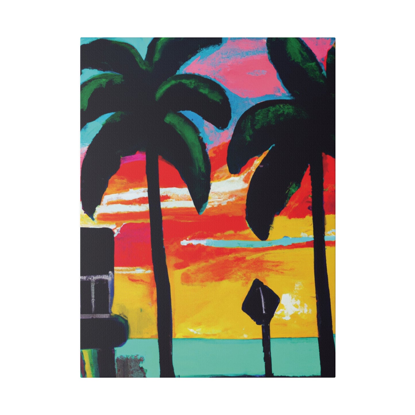 9346Y - Miami Beach Sunset Painting Print | Miami | Beach | Sunset | Poster | Home Decor | Wall Art | Canvas