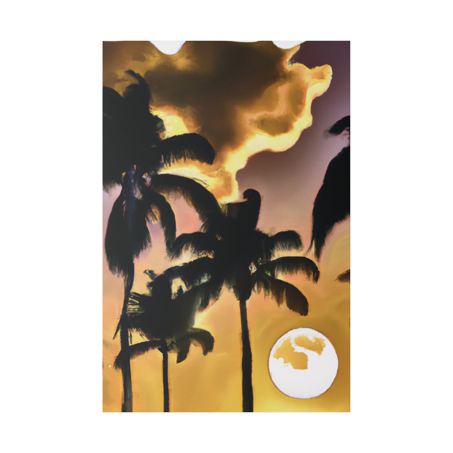 6382Q - Miami Beach Sunset Painting Print | Miami | Beach | Sunset | Poster | Home Decor | Wall Art | Canvas