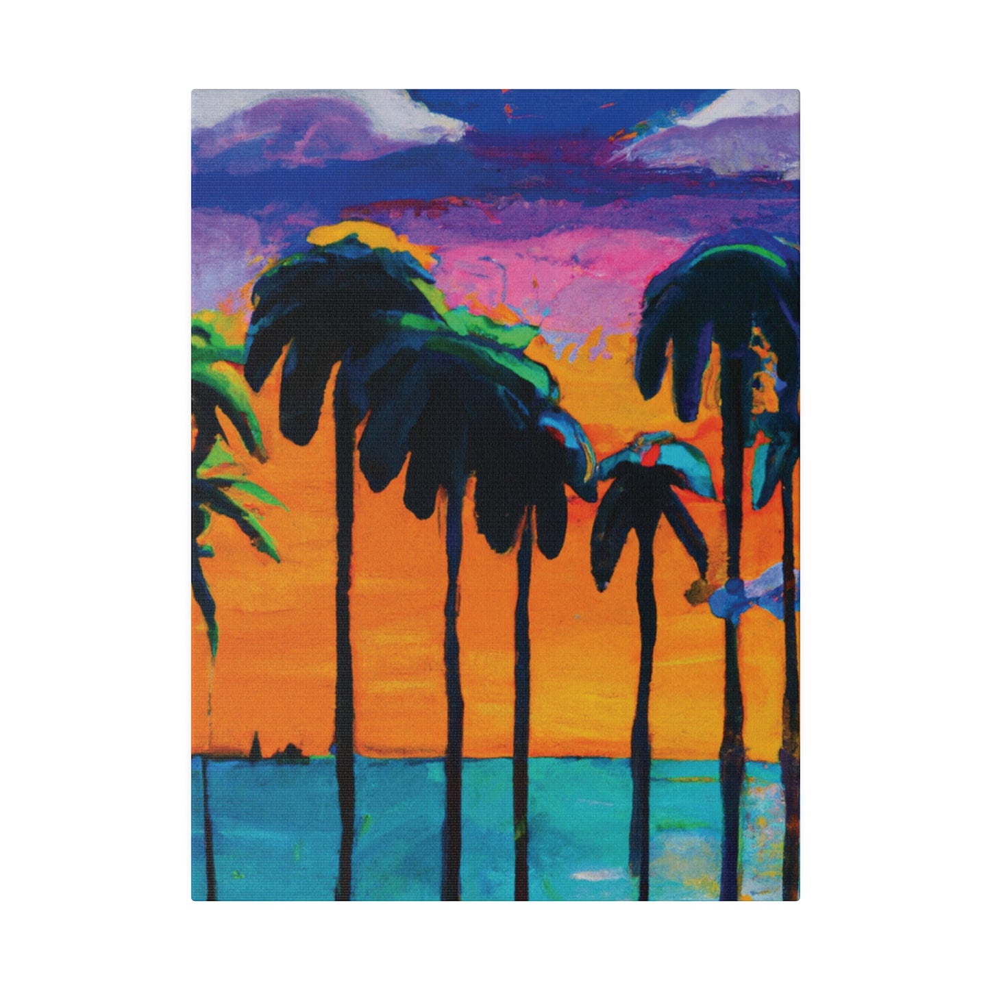 9331M - Miami Beach Sunset Painting Print | Miami | Beach | Sunset | Poster | Home Decor | Wall Art | Canvas