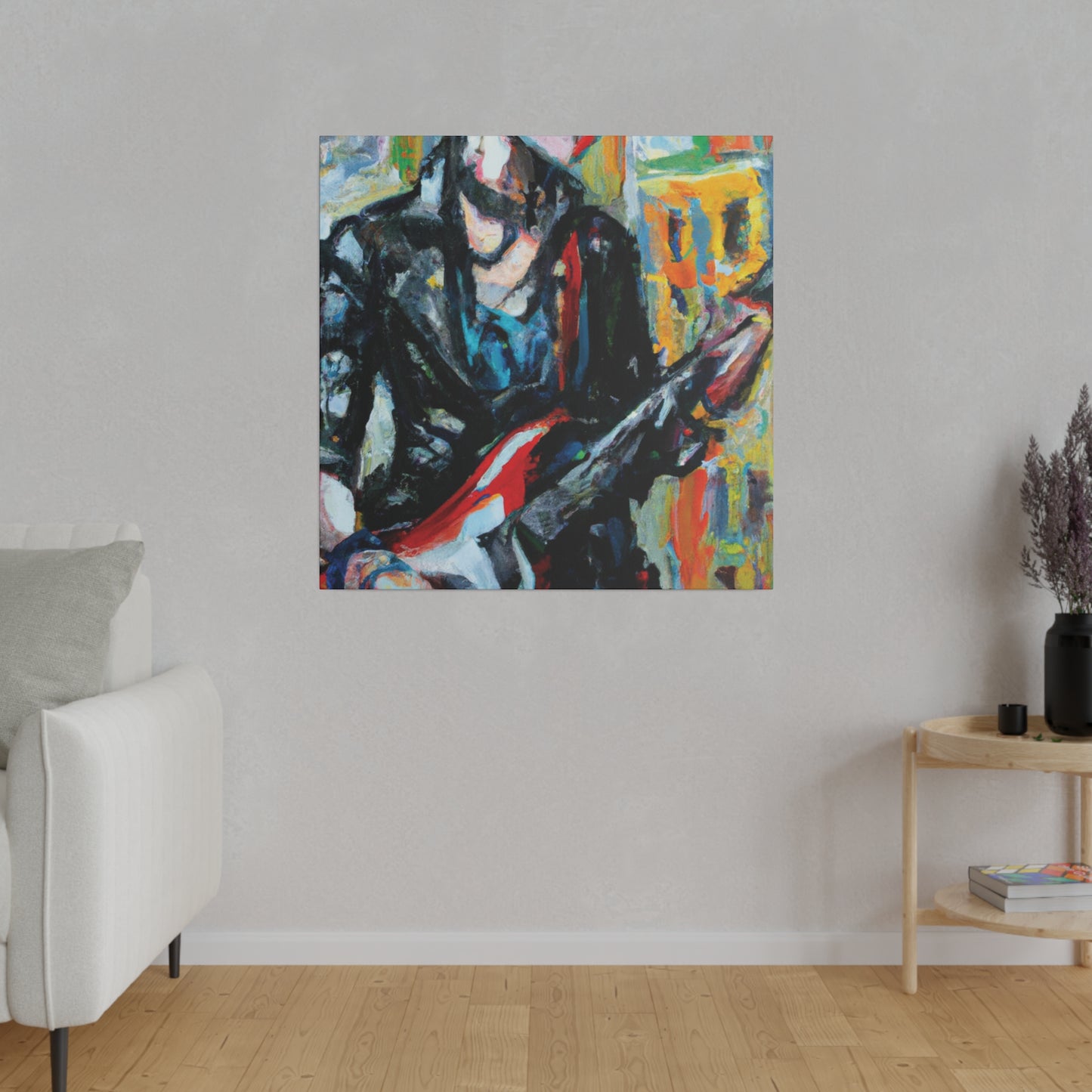 9646Q - Rockstar Oil Painting Style Print | Poster | Home Decor | Wall Art | Music Art | Canvas