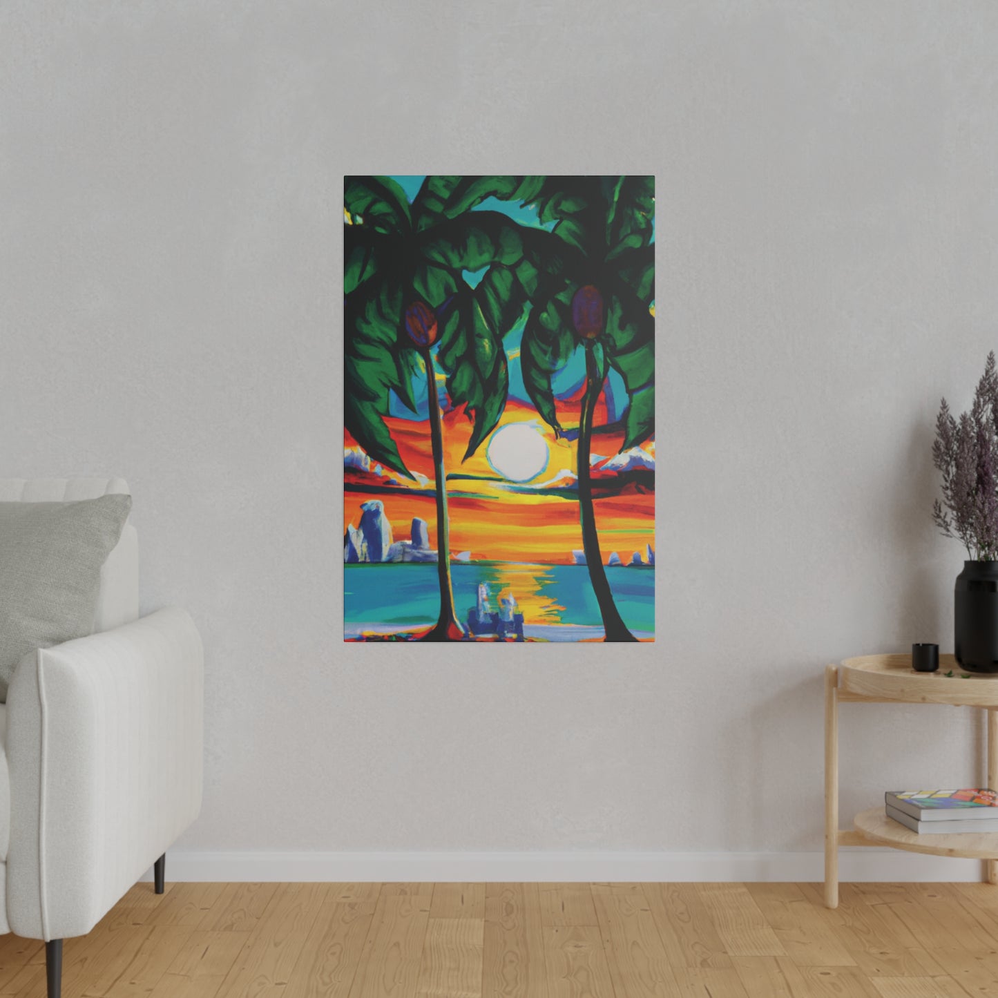 7643V - Miami Beach Sunset Painting Print | Miami | Beach | Sunset | Poster | Home Decor | Wall Art | Canvas