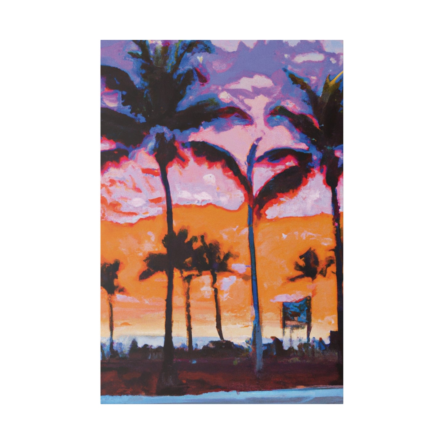 8373X - Miami Beach Sunset Painting Print | Miami | Beach | Sunset | Poster | Home Decor | Wall Art | Canvas