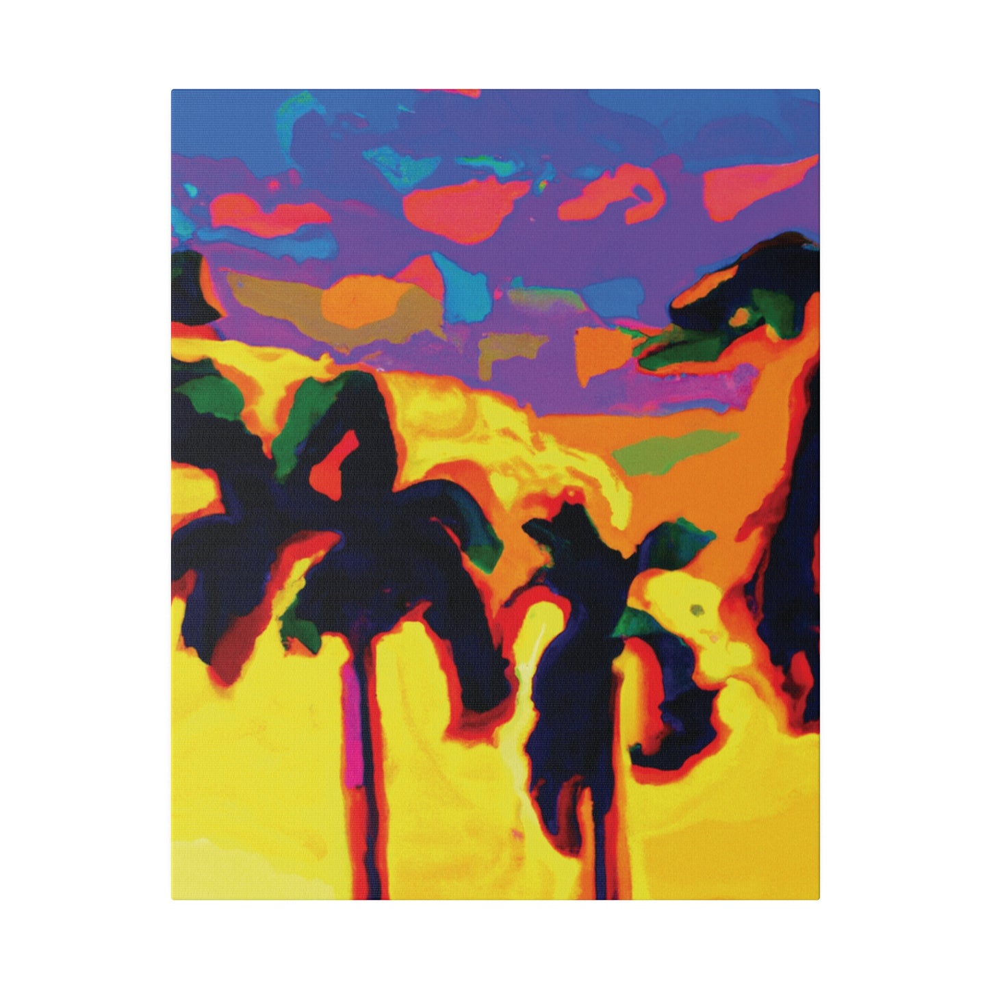 7121s - Miami Beach Sunset Painting Print | Miami | Beach | Sunset | Poster | Home Decor | Wall Art | Canvas