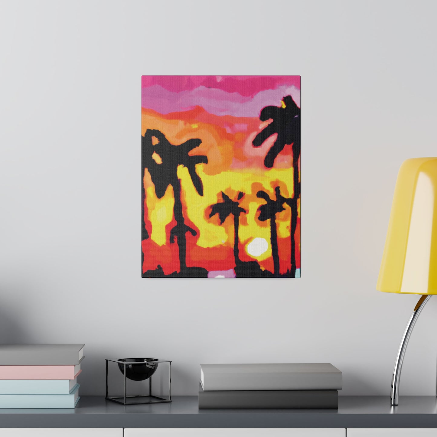 7893K - Miami Beach Sunset Painting Print | Miami | Beach | Sunset | Poster | Home Decor | Wall Art | Canvas