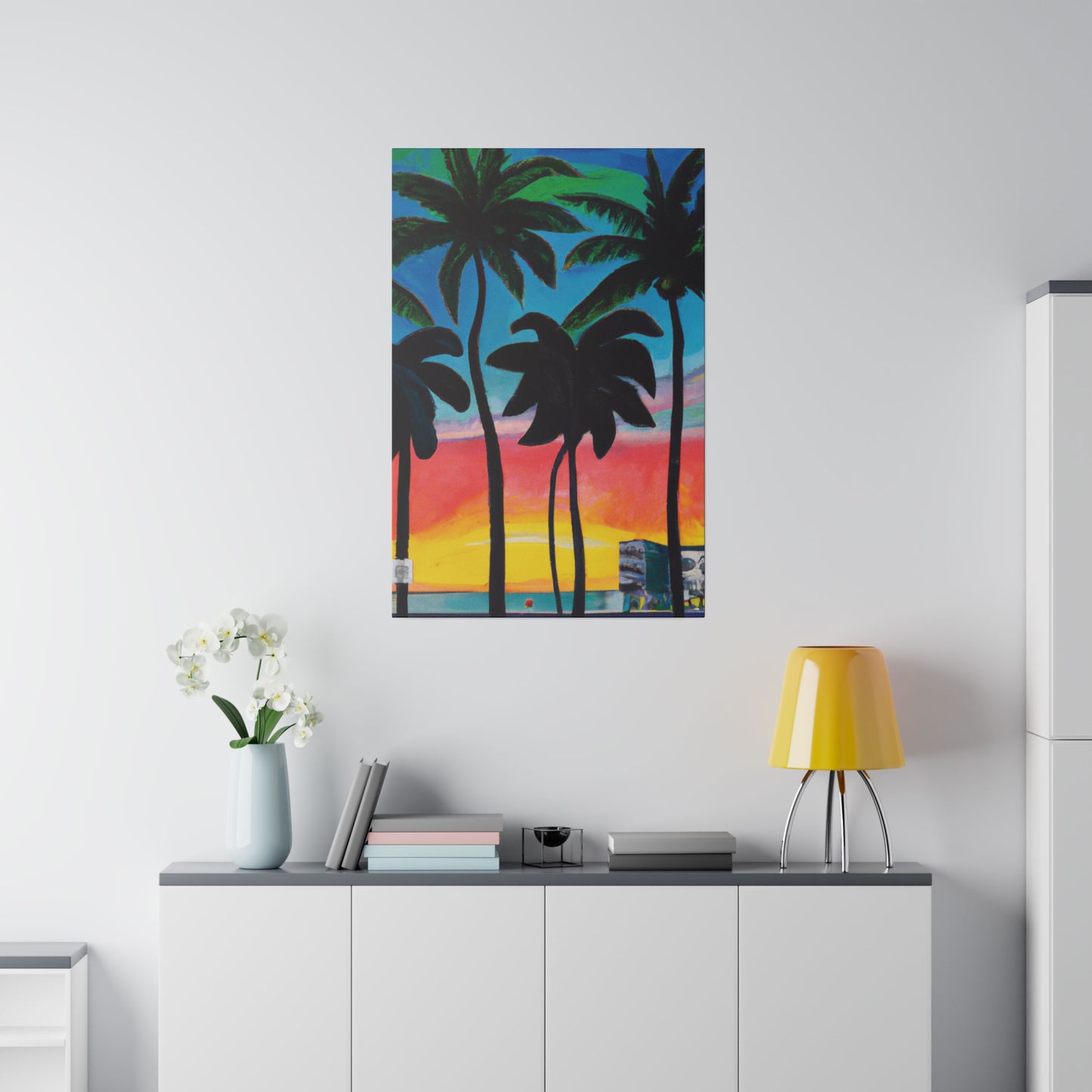 7322T - Miami Beach Sunset Painting Print | Miami | Beach | Sunset | Poster | Home Decor | Wall Art | Canvas