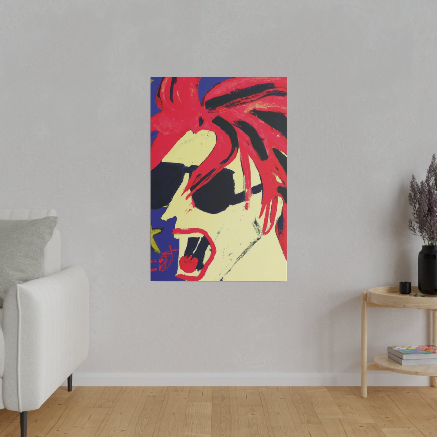 8409V - Rockstar Painting Print | Face | Abstract | Poster | Home Decor | Wall Art | Music Art | Canvas