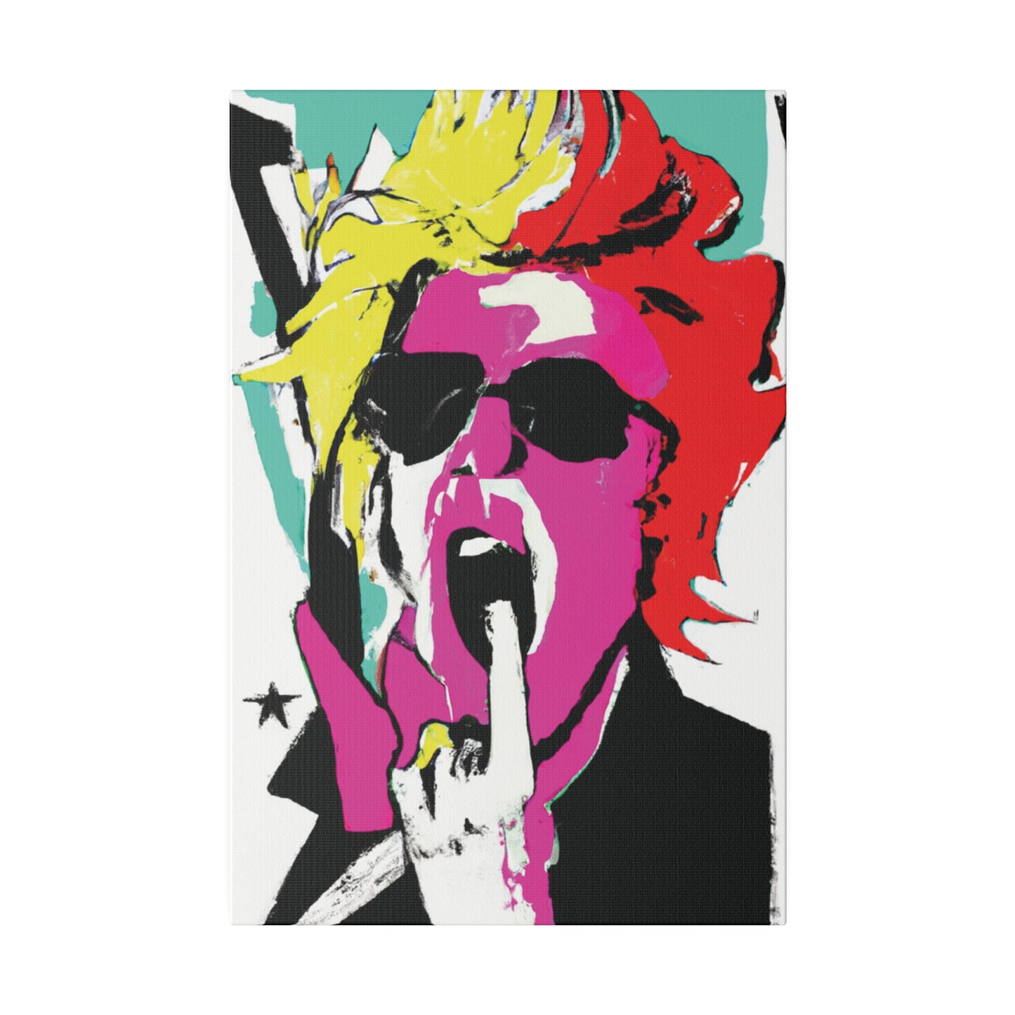 4598A - Rockstar Painting Print | Face | Abstract | Poster | Home Decor | Wall Art | Music Art | Canvas