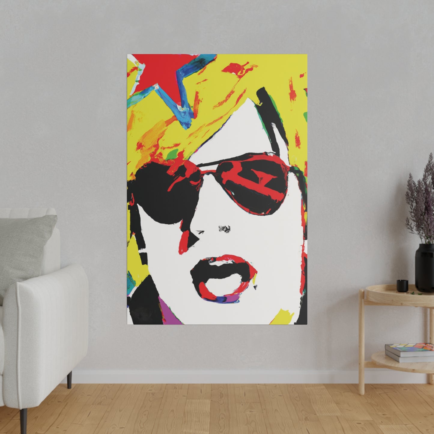 7931Q - Rockstar Painting Print | Face | Abstract | Poster | Home Decor | Wall Art | Music Art | Canvas