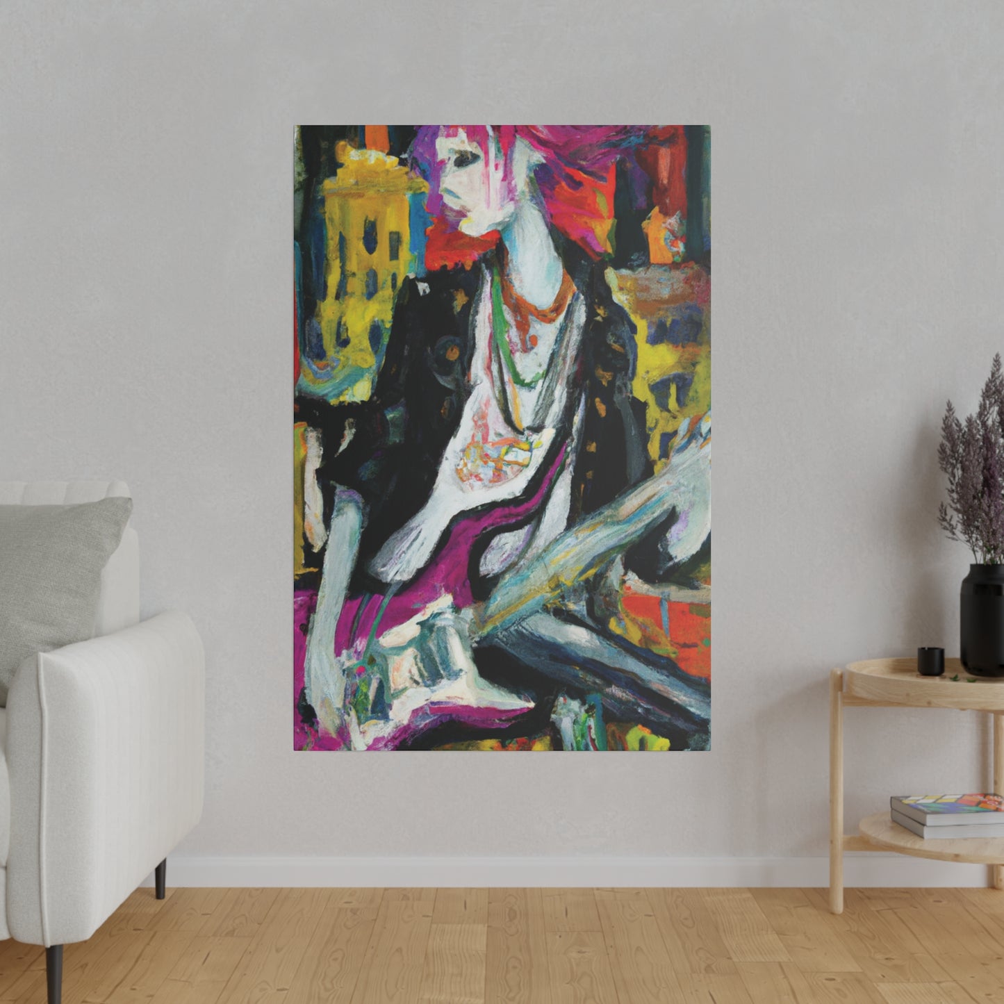 4512T - Rockstar Oil Painting Style Print | Poster | Home Decor | Wall Art | Music Art | Canvas