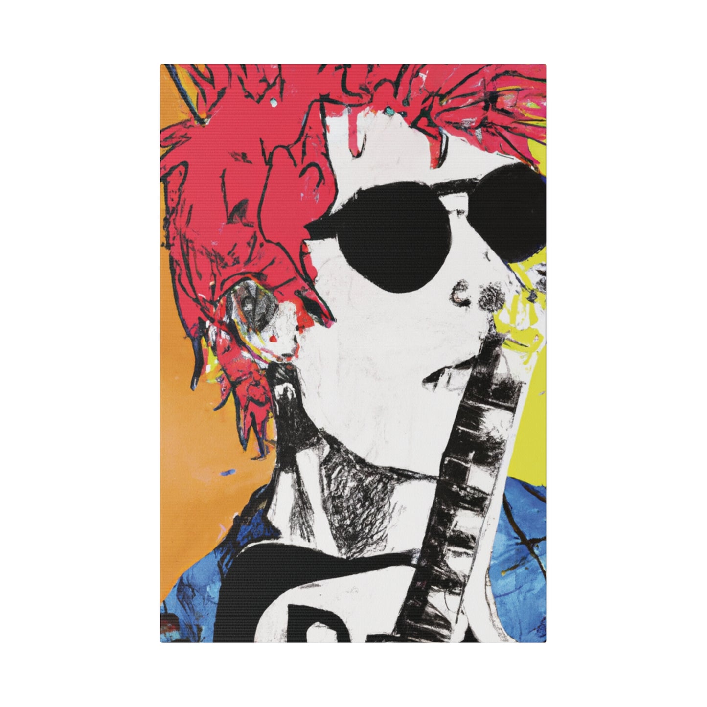 8995T - Rockstar Painting Print | Face | Abstract | Poster | Home Decor | Wall Art | Music Art | Canvas