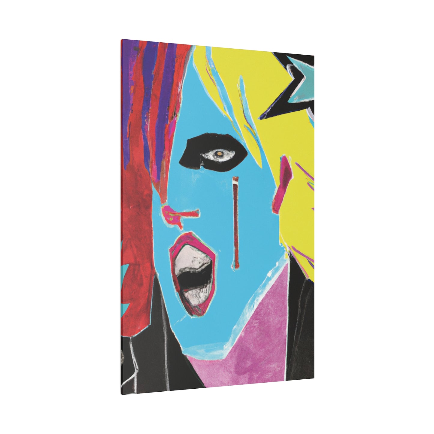 8365A - Rockstar Painting Print | Face | Abstract | Poster | Home Decor | Wall Art | Music Art | Canvas