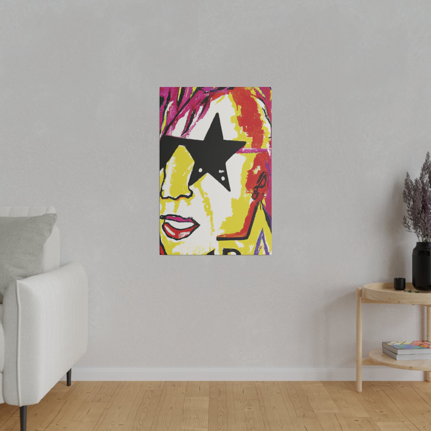 5698R - Rockstar Painting Print | Face | Abstract | Poster | Home Decor | Wall Art | Music Art | Canvas