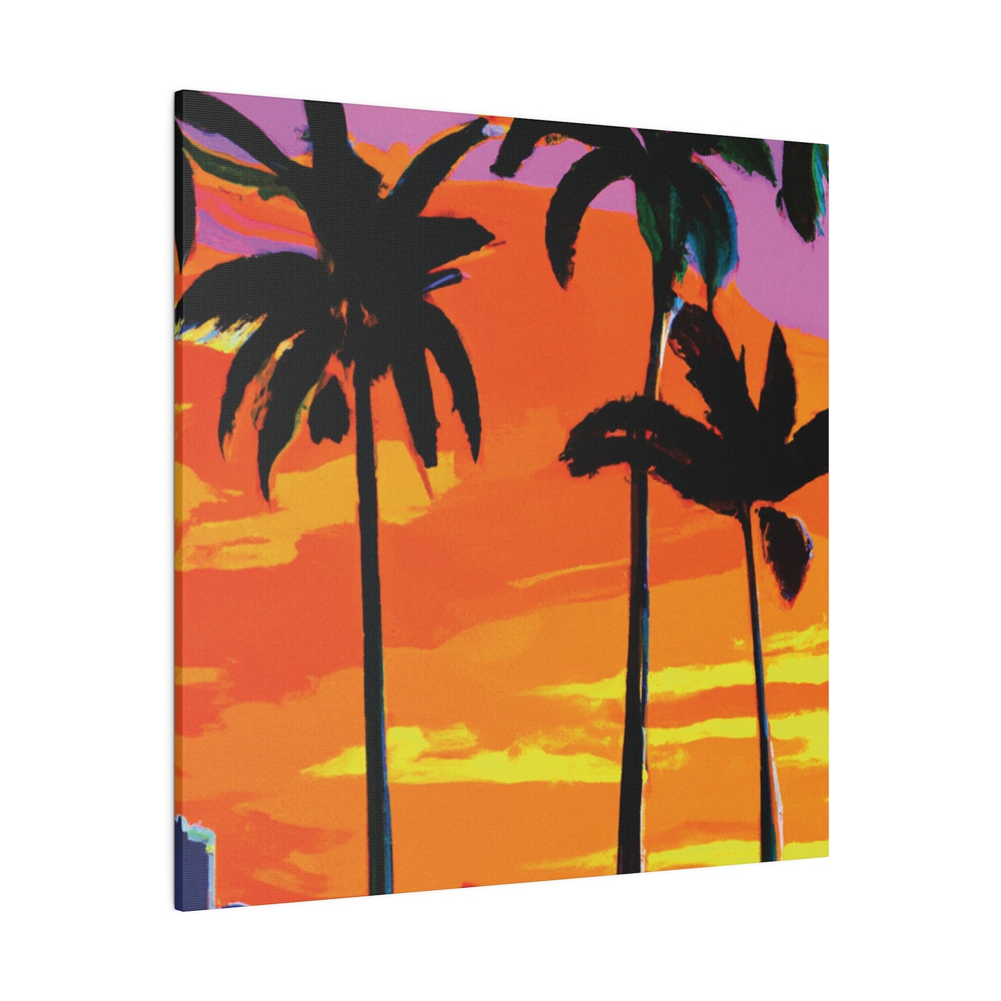 7834K - Miami Beach Sunset Painting Print | Miami | Beach | Sunset | Poster | Home Decor | Wall Art | Canvas