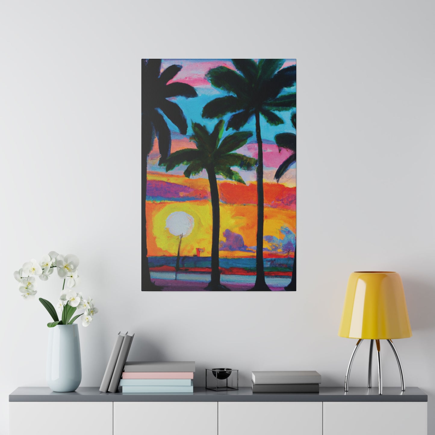 9043Y - Miami Beach Sunset Painting Print | Miami | Beach | Sunset | Poster | Home Decor | Wall Art | Canvas