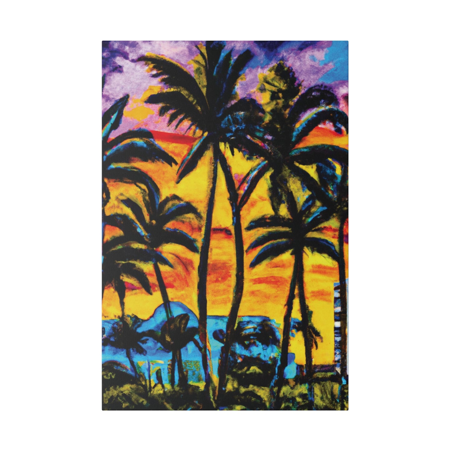 5378U - Miami Beach Sunset Painting Print | Miami | Beach | Sunset | Poster | Home Decor | Wall Art | Canvas