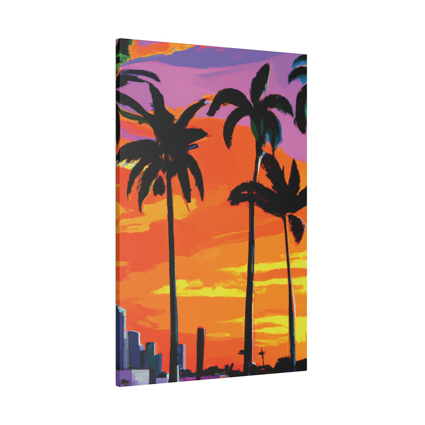 7834K - Miami Beach Sunset Painting Print | Miami | Beach | Sunset | Poster | Home Decor | Wall Art | Canvas