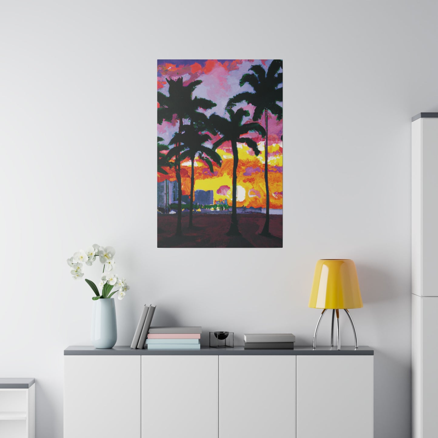 6342T - Miami Beach Sunset Painting Print | Miami | Beach | Sunset | Poster | Home Decor | Wall Art | Canvas