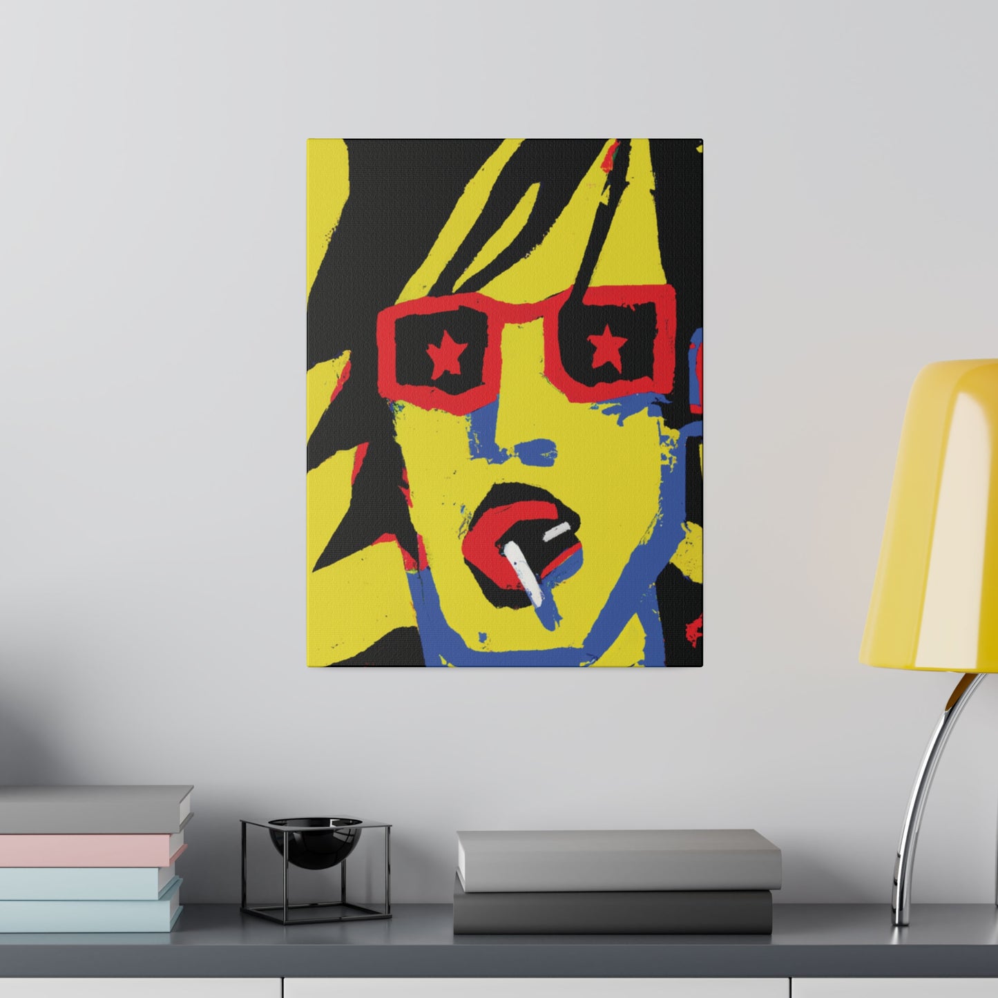 4745B - Rockstar Painting Print | Face | Abstract | Poster | Home Decor | Wall Art | Music Art | Canvas