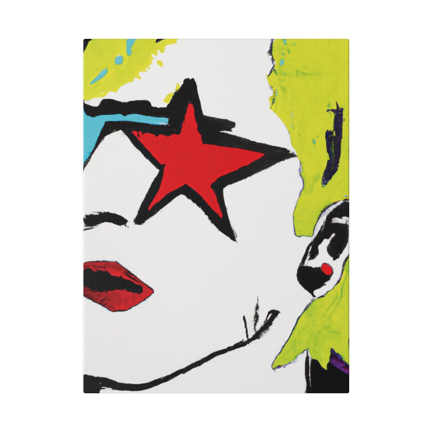 6352S - Rockstar Painting Print | Face | Abstract | Poster | Home Decor | Wall Art | Music Art | Canvas