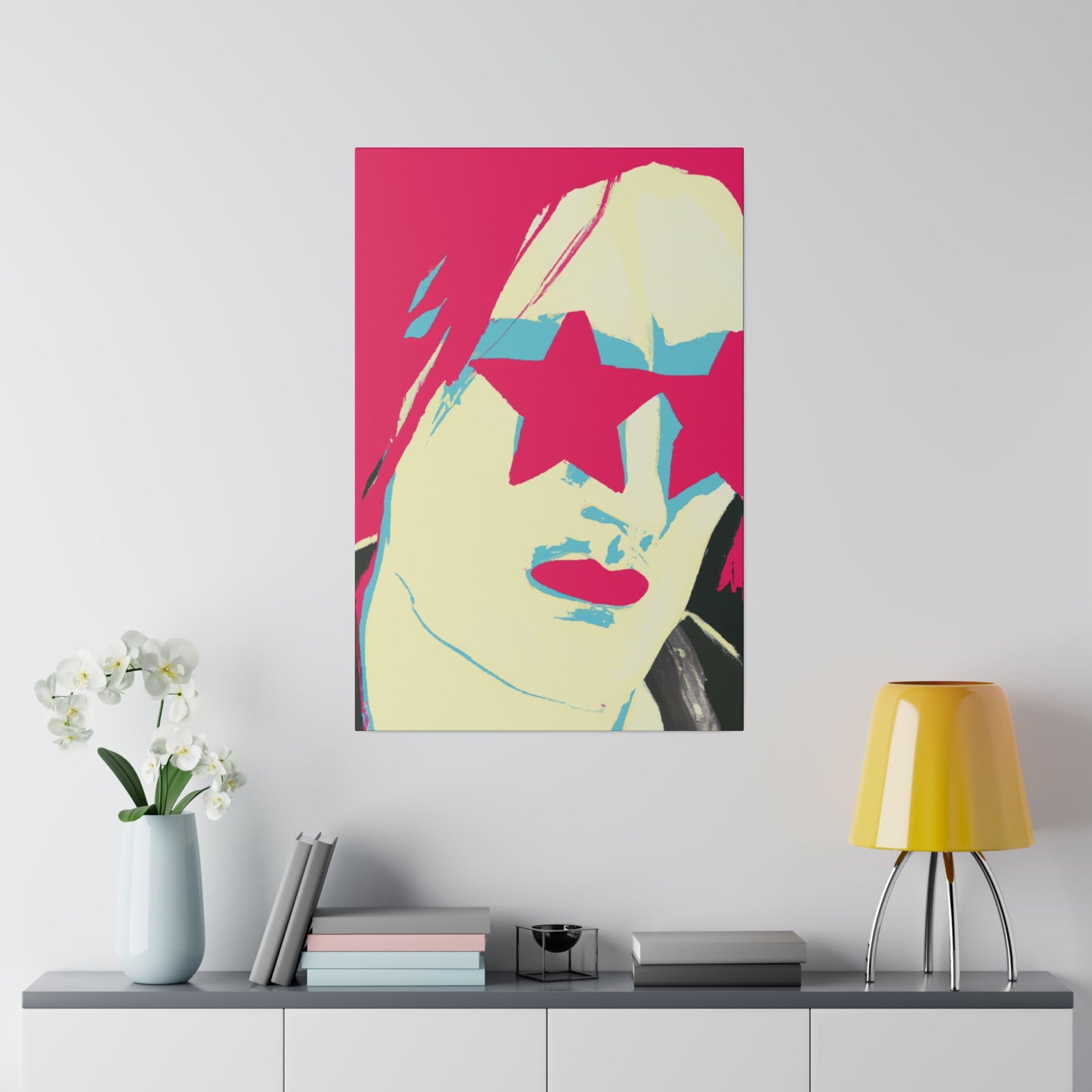 9695Y - Rockstar Painting Print | Face | Abstract | Poster | Home Decor | Wall Art | Music Art | Canvas