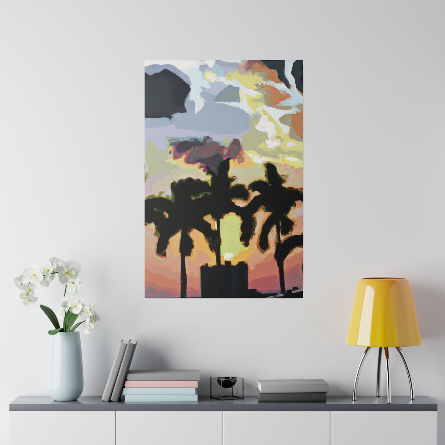 3883F - Miami Beach Sunset Painting Print | Miami | Beach | Sunset | Poster | Home Decor | Wall Art | Canvas