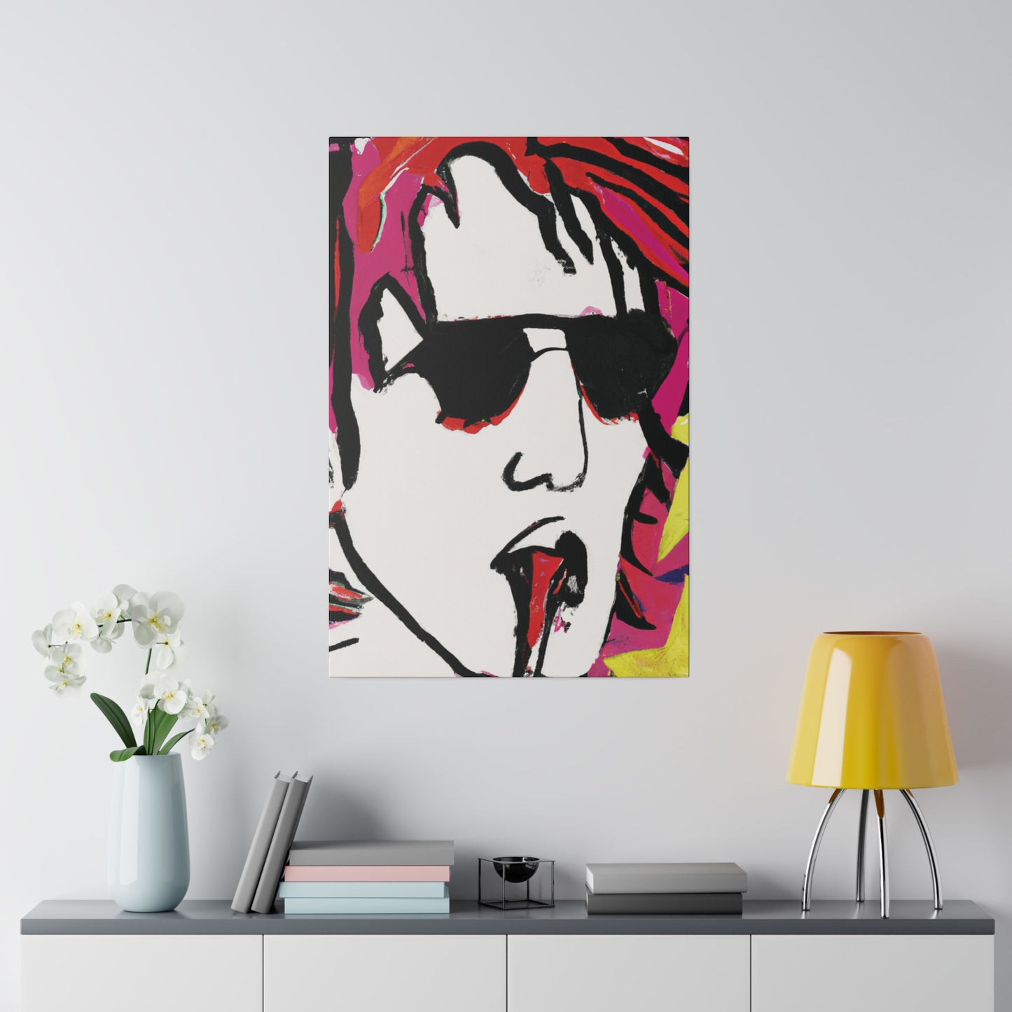 5233X - Rockstar Painting Print | Face | Abstract | Poster | Home Decor | Wall Art | Music Art | Canvas