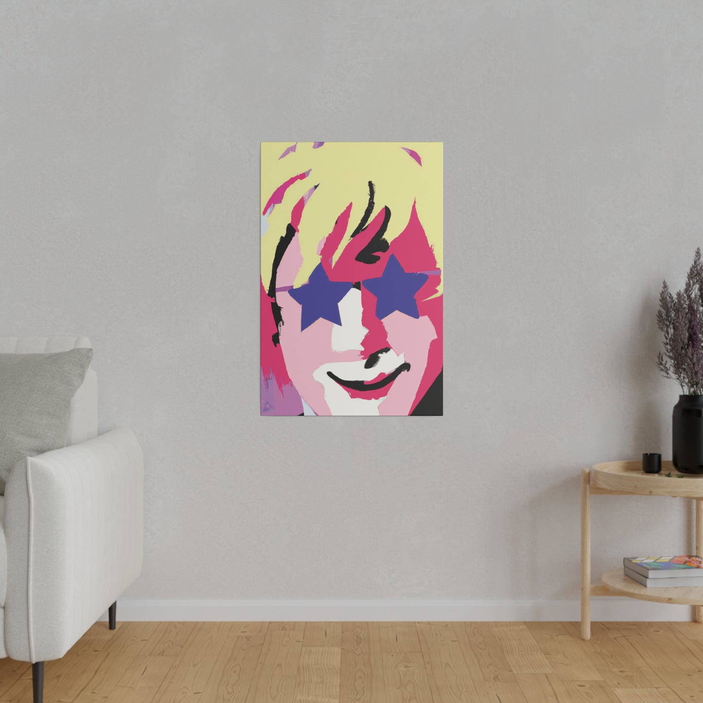 3558K - Rockstar Painting Print | Face | Abstract | Poster | Home Decor | Wall Art | Music Art | Canvas