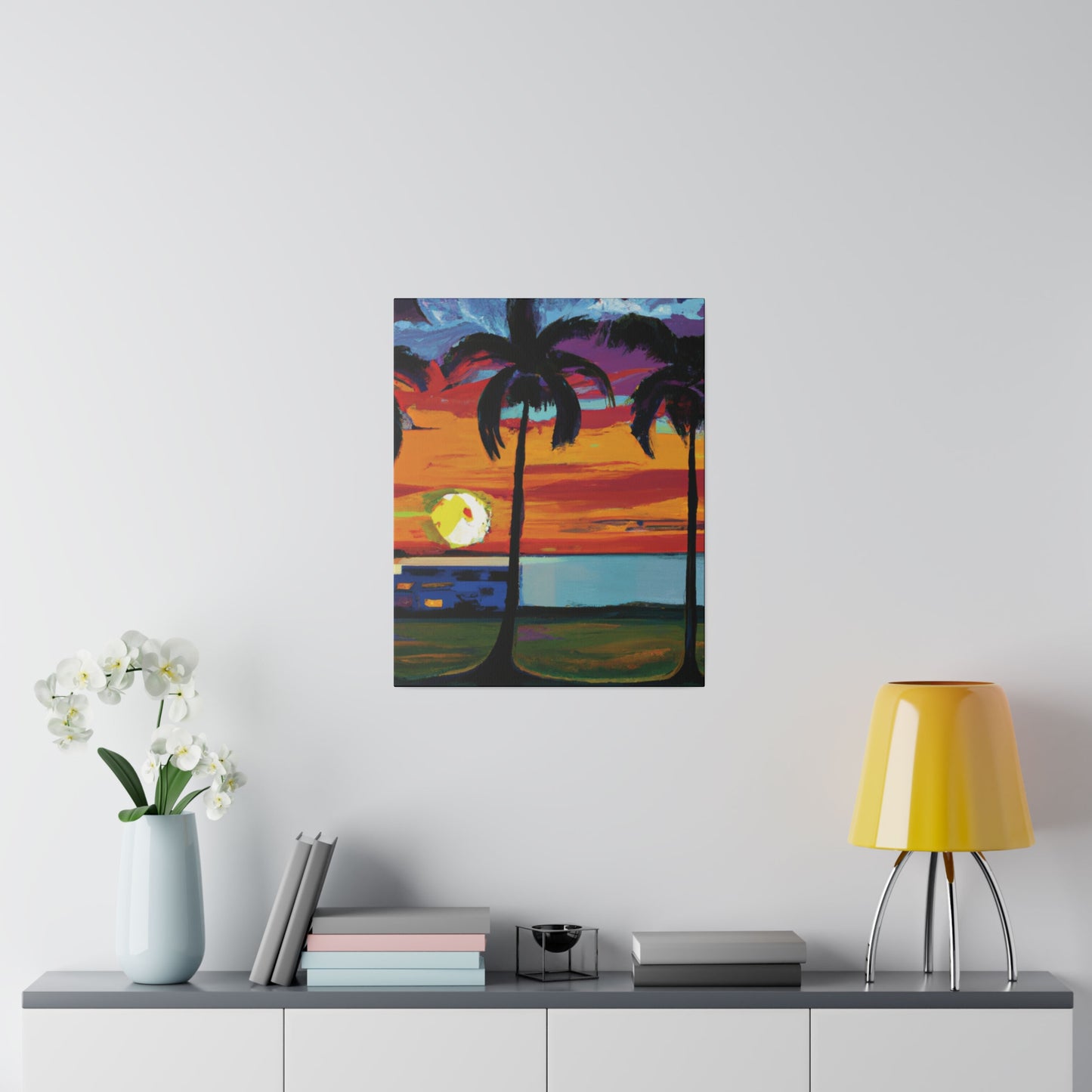 1676M - Miami Beach Sunset Painting Print | Miami | Beach | Sunset | Poster | Home Decor | Wall Art | Canvas