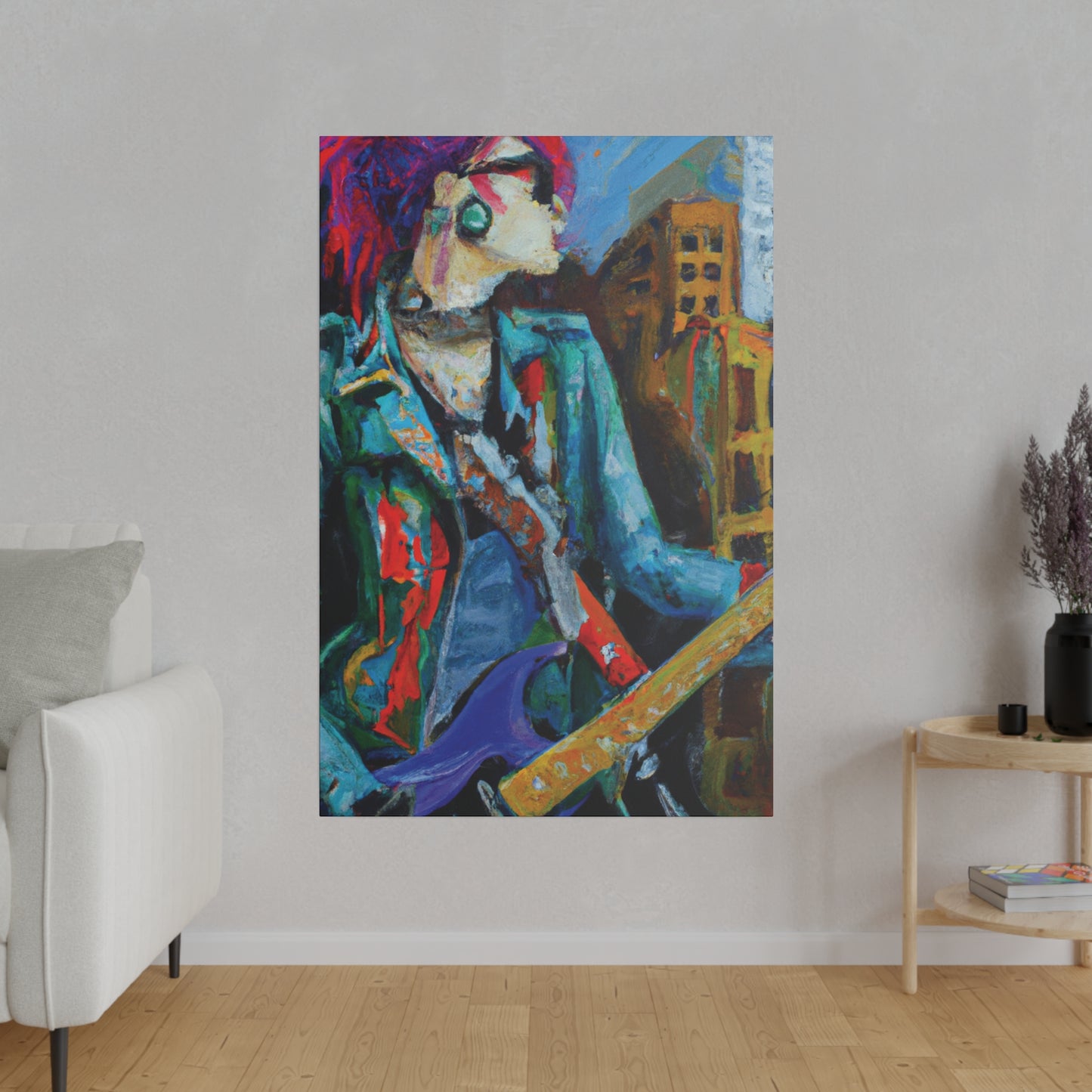 8911G - Rockstar Oil Painting Style Print | Poster | Home Decor | Wall Art | Music Art | Canvas