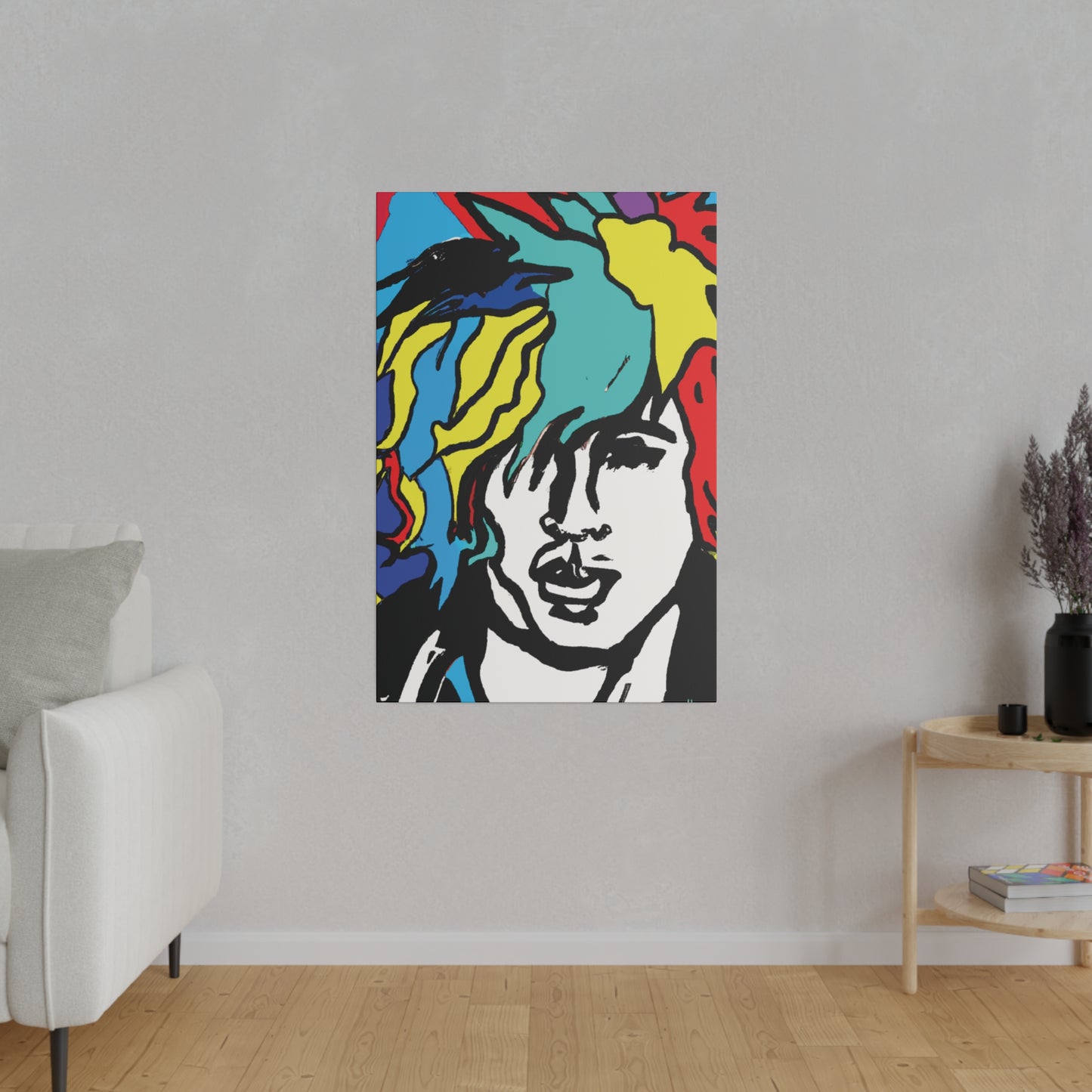 7456M - Rockstar Painting Print | Face | Abstract | Poster | Home Decor | Wall Art | Music Art | Canvas