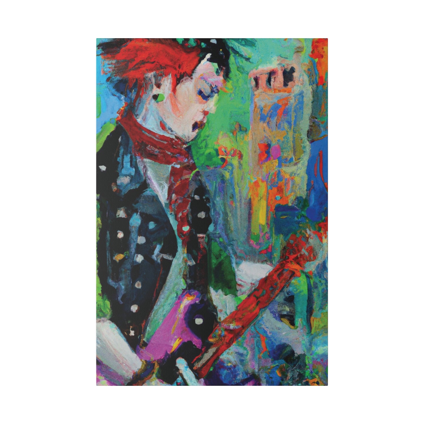 9721W - Rockstar Oil Painting Style Print | Poster | Home Decor | Wall Art | Music Art | Canvas
