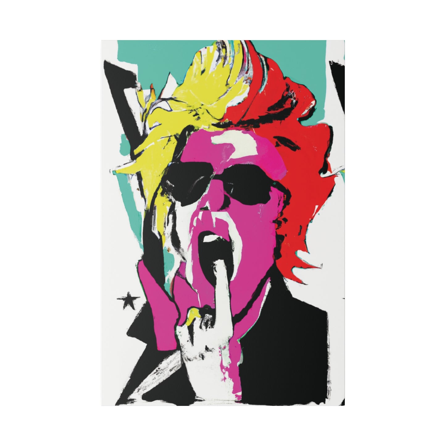 4598A - Rockstar Painting Print | Face | Abstract | Poster | Home Decor | Wall Art | Music Art | Canvas