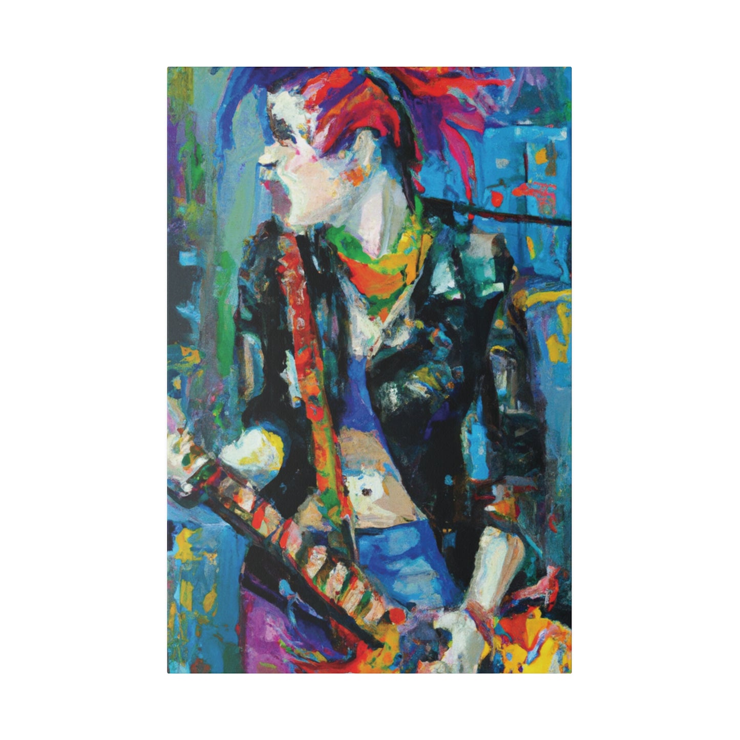 3601F - Rockstar Oil Painting Style Print | Poster | Home Decor | Wall Art | Music Art | Canvas