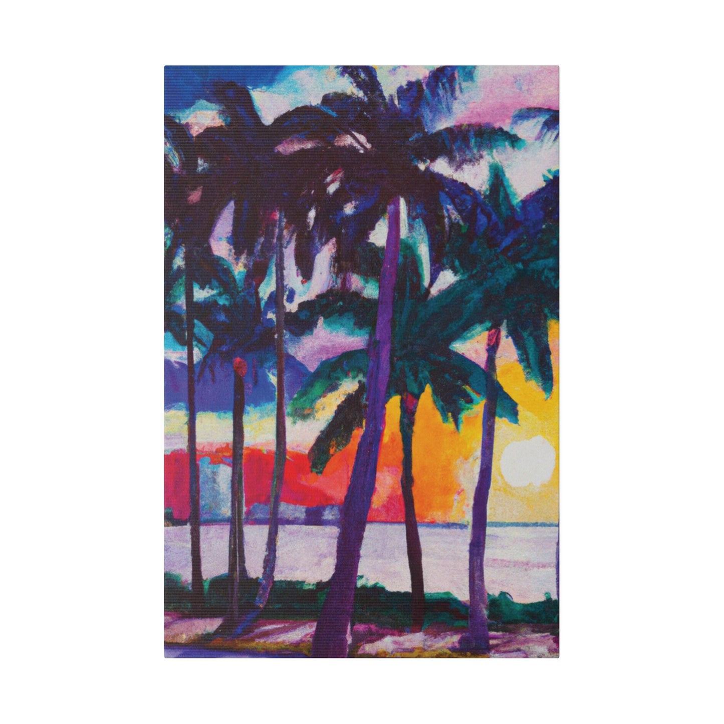 3259X - Miami Beach Sunset Painting Print | Miami | Beach | Sunset | Poster | Home Decor | Wall Art | Canvas