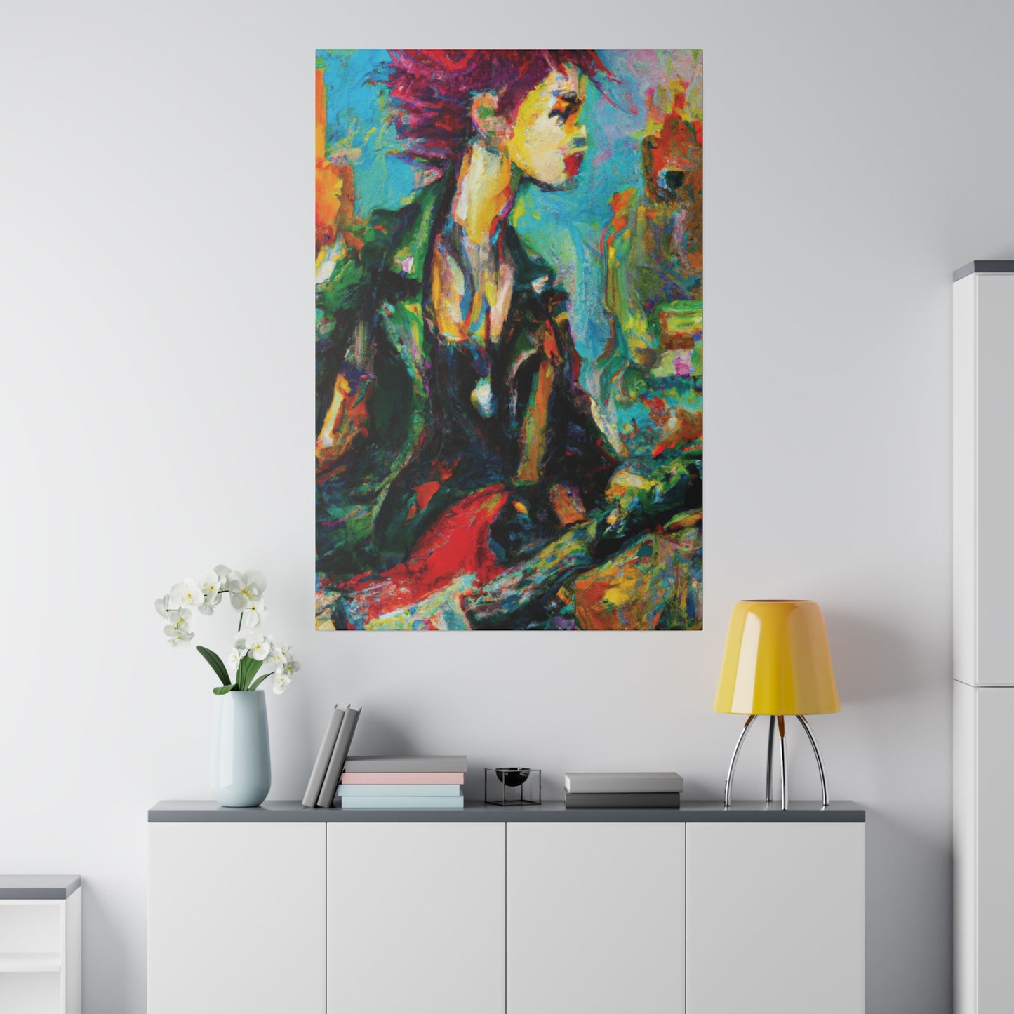 7063X - Rockstar Oil Painting Style Print | Poster | Home Decor | Wall Art | Music Art | Canvas