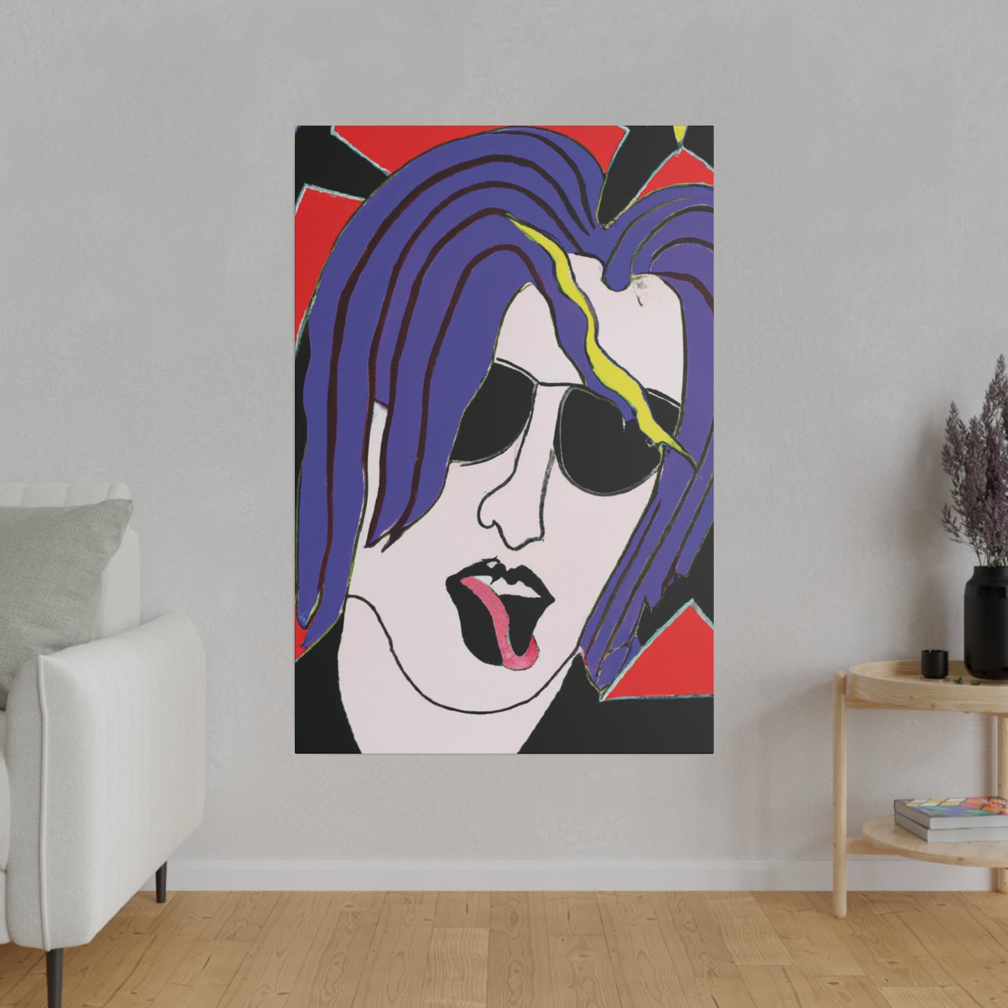 7258X - Rockstar Painting Print | Face | Abstract | Poster | Home Decor | Wall Art | Music Art | Canvas