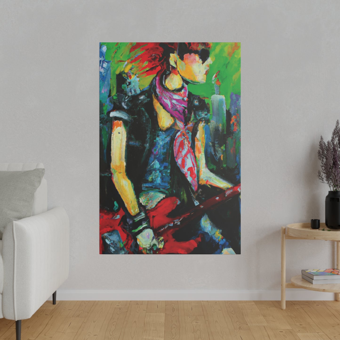 5198V - Rockstar Oil Painting Style Print | Poster | Home Decor | Wall Art | Music Art | Canvas