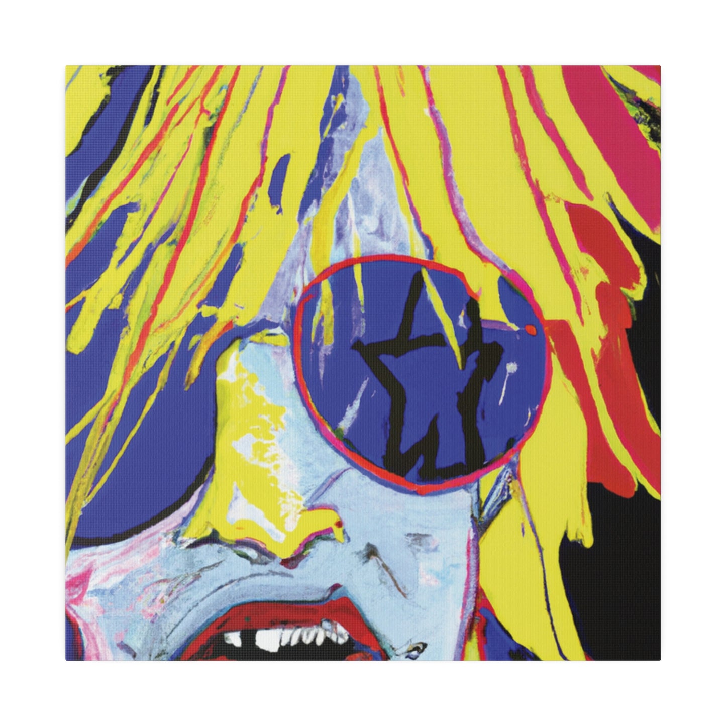 8742G - Rockstar Painting Print | Face | Abstract | Poster | Home Decor | Wall Art | Music Art | Canvas
