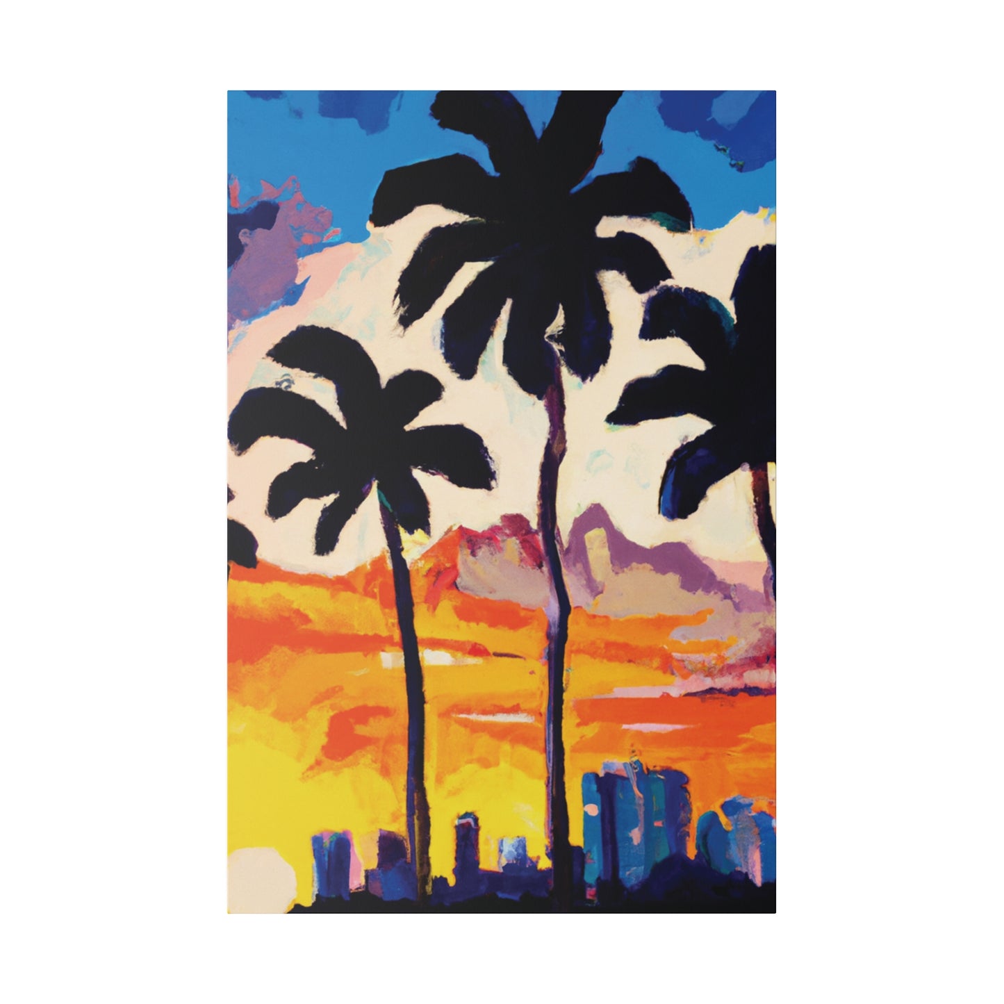 6586K - Miami Beach Sunset Painting Print | Miami | Beach | Sunset | Poster | Home Decor | Wall Art | Canvas