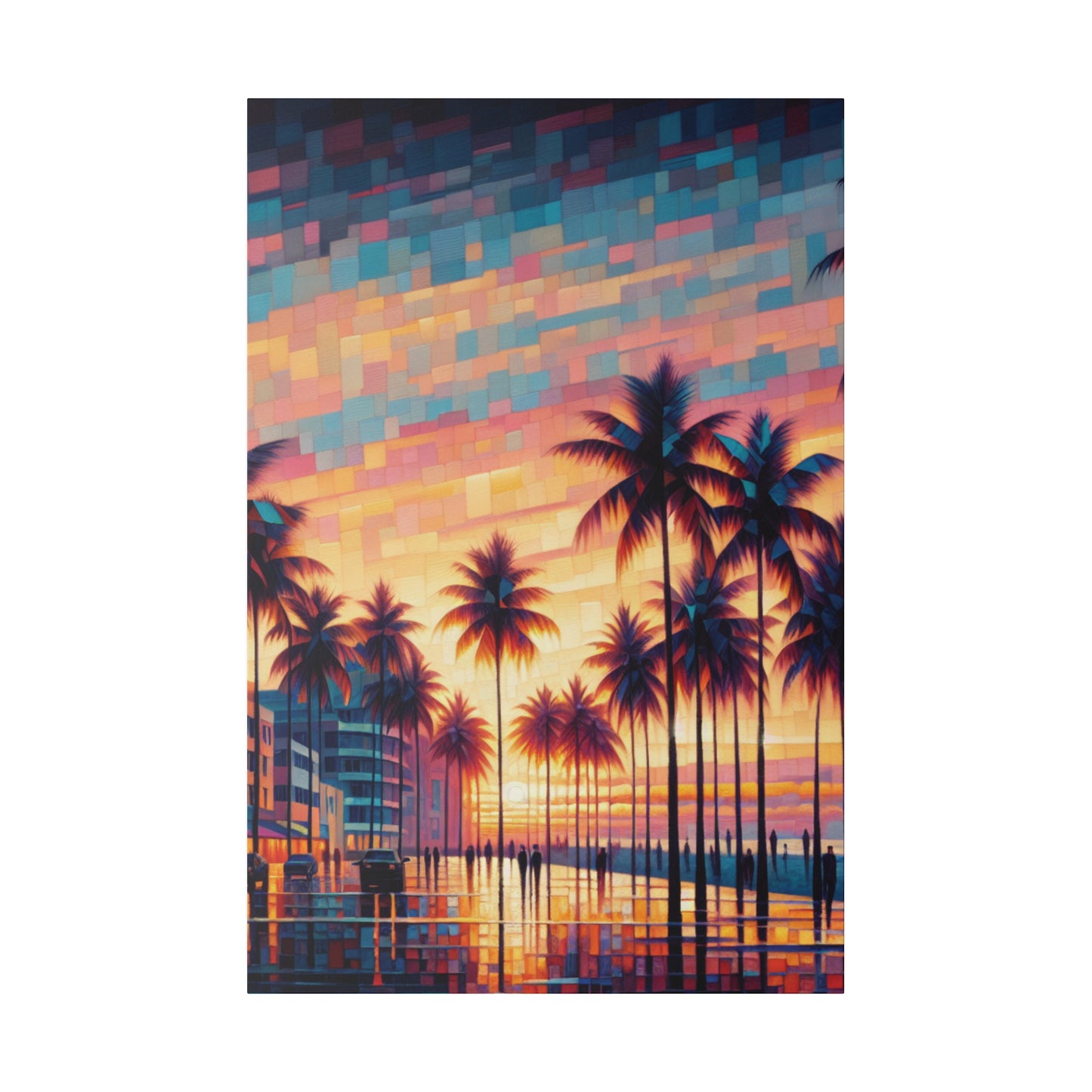 8263Z - miami beach art, sunset background, ocean art work, beach art work, sunset designs, miami beach painting, miami beach print