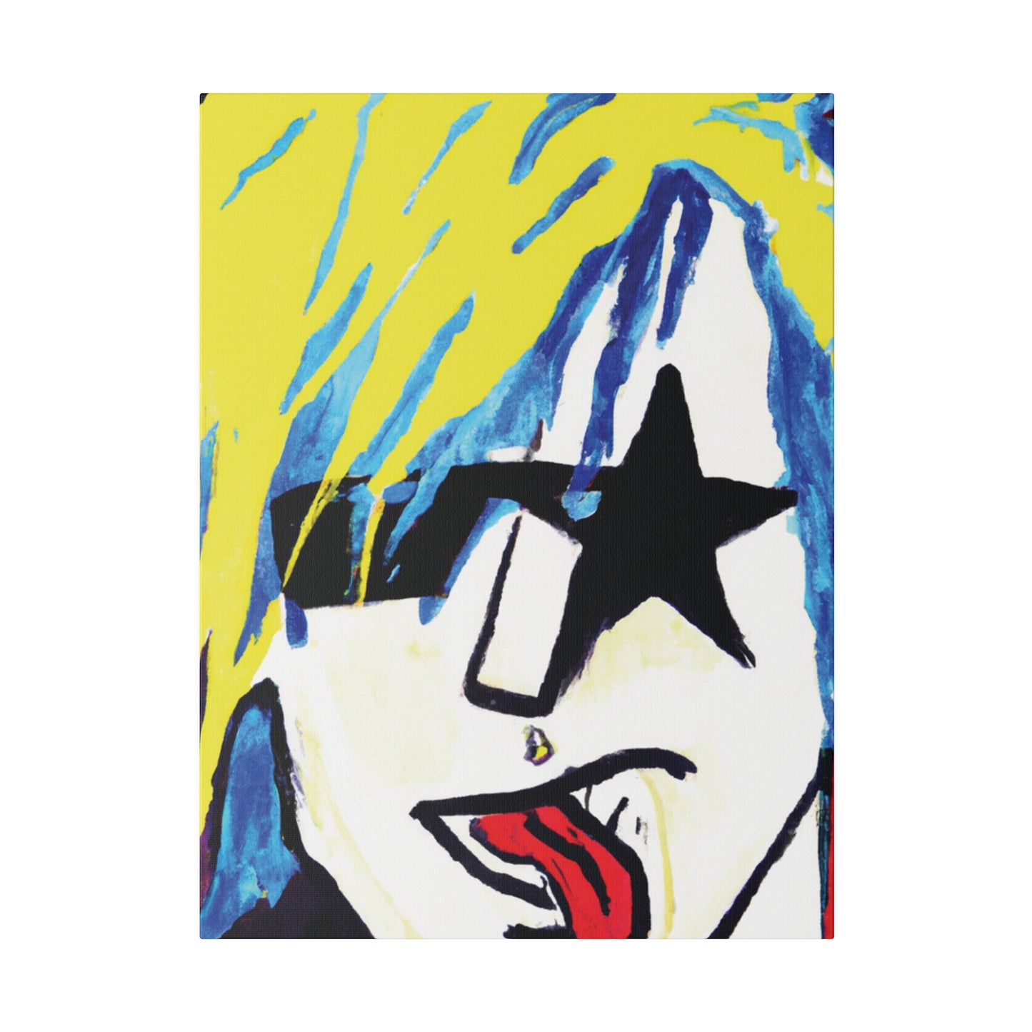 8584V - Rockstar Painting Print | Face | Abstract | Poster | Home Decor | Wall Art | Music Art | Canvas