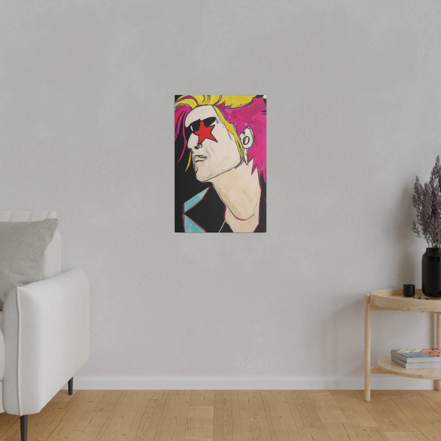 1845V - Rockstar Painting Print | Face | Abstract | Poster | Home Decor | Wall Art | Music Art | Canvas