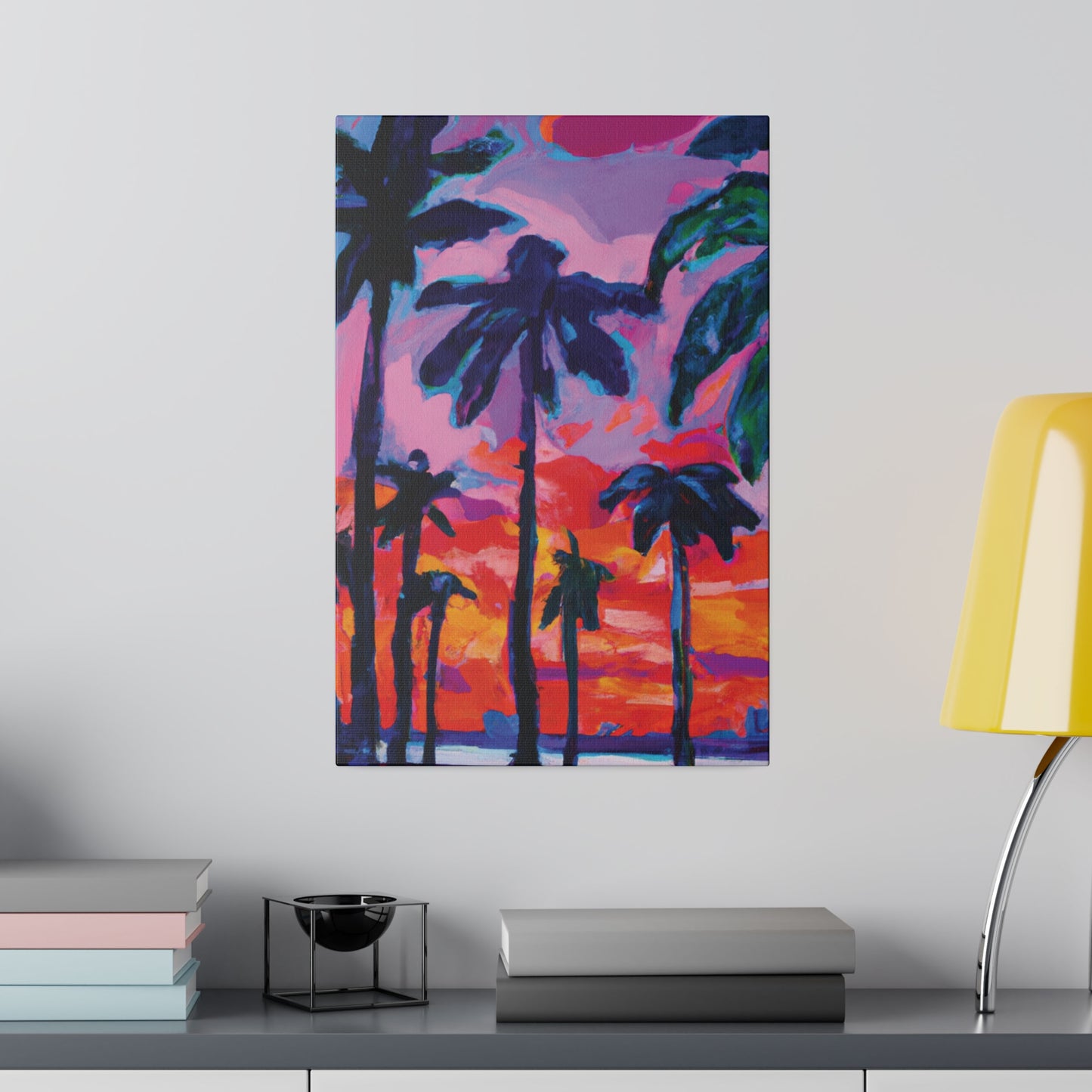 4754Q - Miami Beach Sunset Painting Print | Miami | Beach | Sunset | Poster | Home Decor | Wall Art | Canvas