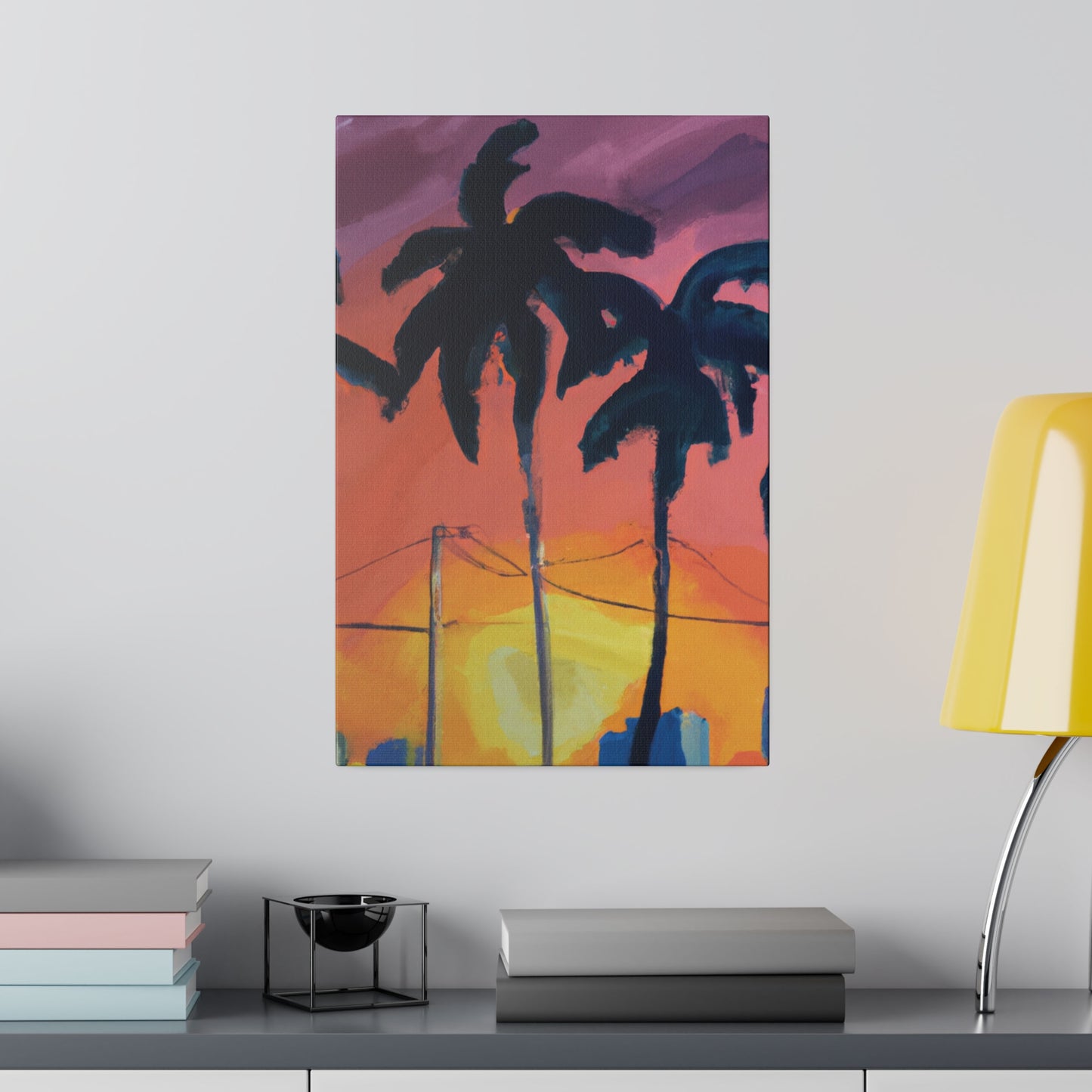 2524F - Miami Beach Sunset Painting Print | Miami | Beach | Sunset | Poster | Home Decor | Wall Art | Canvas