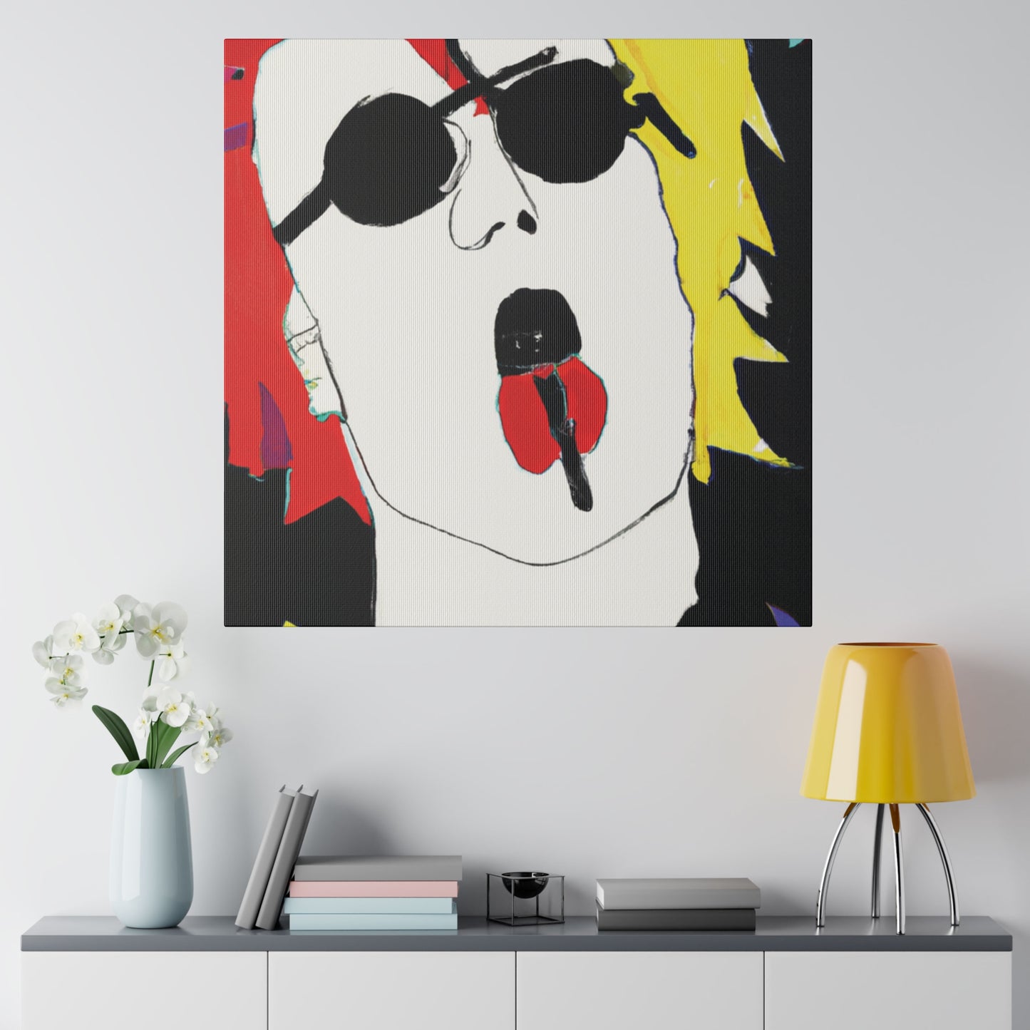 8372R - Rockstar Painting Print | Face | Abstract | Poster | Home Decor | Wall Art | Music Art | Canvas