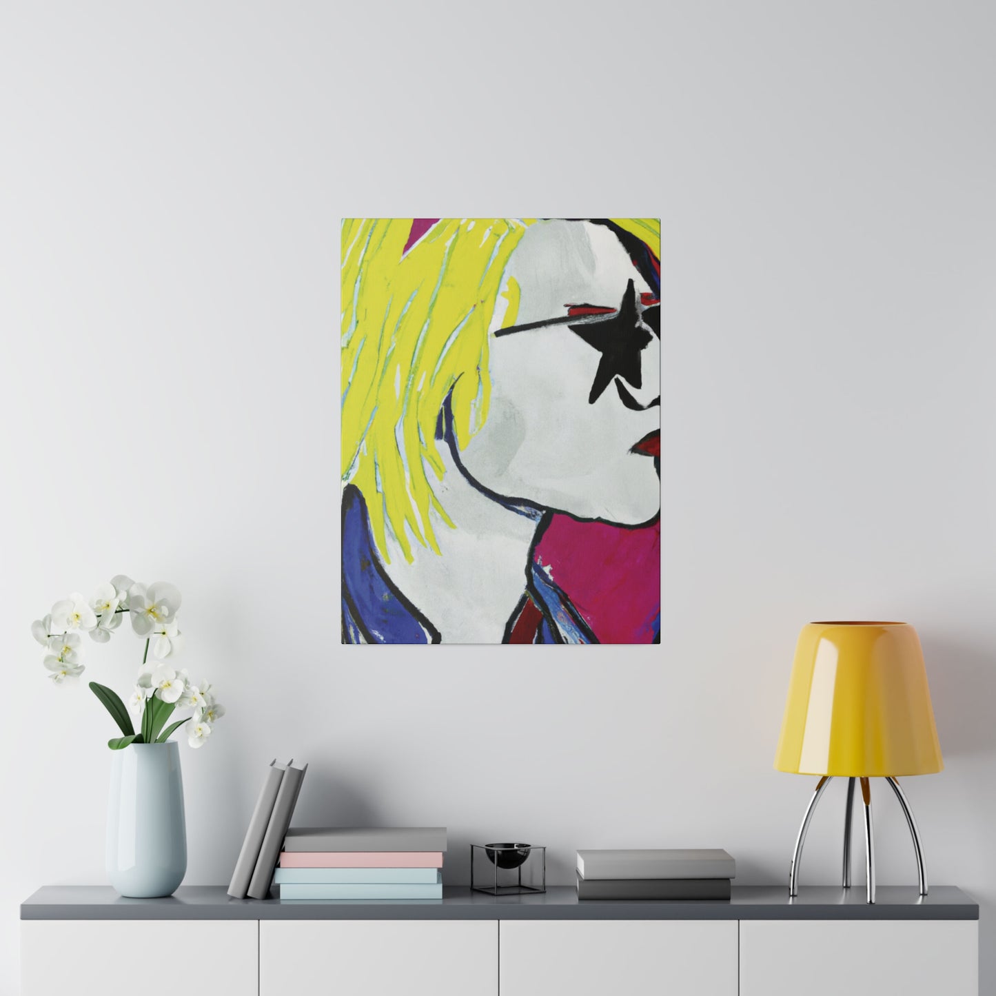 9373P - Rockstar Painting Print | Face | Abstract | Poster | Home Decor | Wall Art | Music Art | Canvas