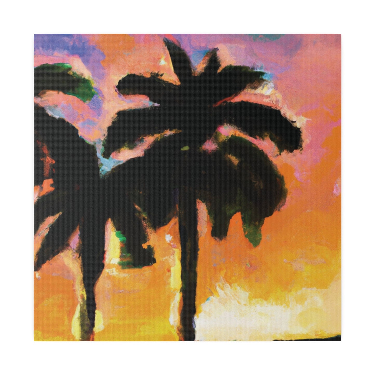 1532W - Miami Beach Sunset Painting Print | Miami | Beach | Sunset | Poster | Home Decor | Wall Art | Canvas